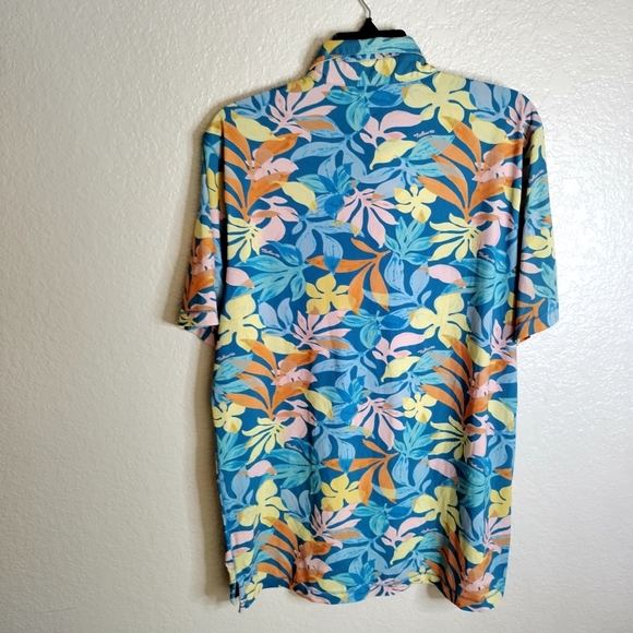 Faherty Shorelite Short-Sleeve Tech Polo Summer Blooms UPF 50 Sz L - Picture 6 of 6